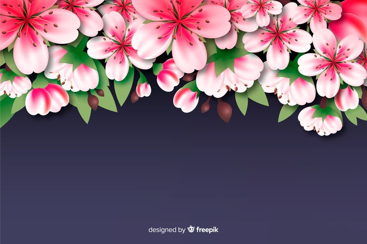 Vector gratuito fondo natural con flores realistas