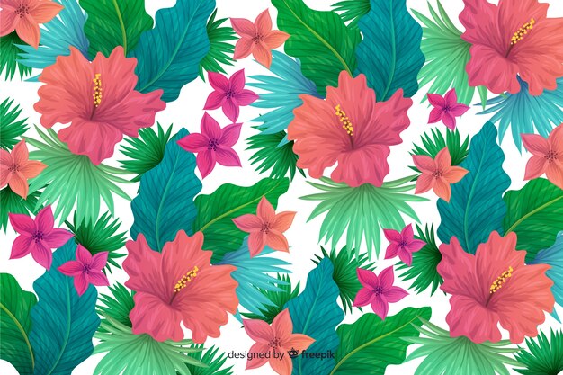 Fondo natural con flores tropicales