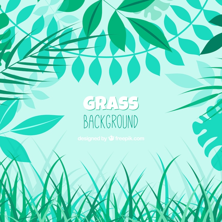 Vector gratuito fondo natural con hierba y hojas