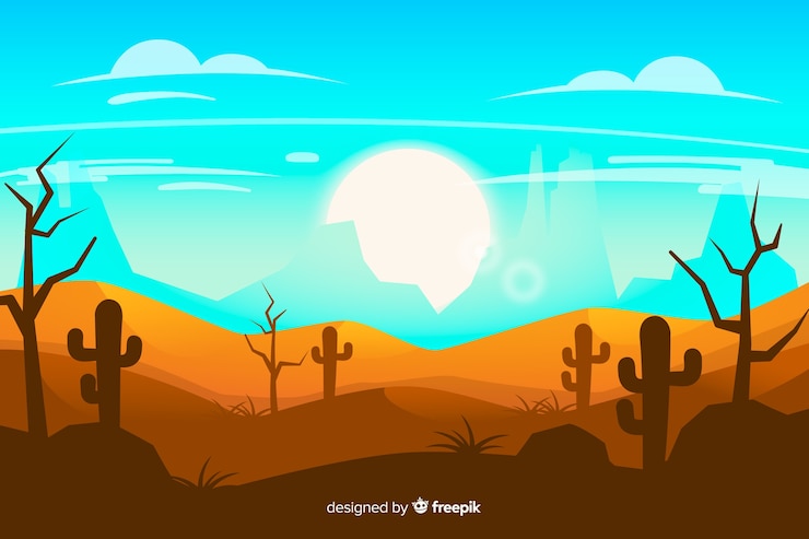 Vector gratuito fondo natural con paisaje desértico