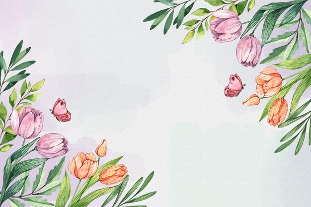Fondo de naturaleza acuarela pintada a mano