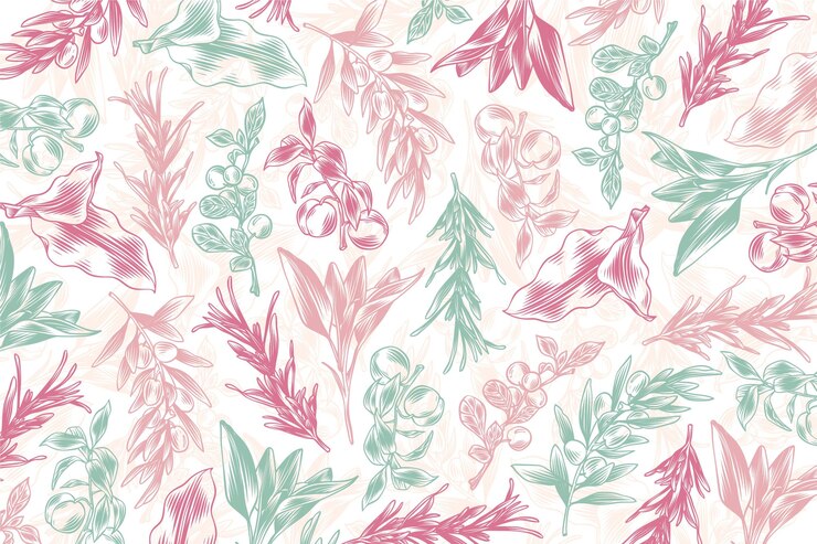 Vector gratuito fondo de naturaleza dibujado a mano grabado