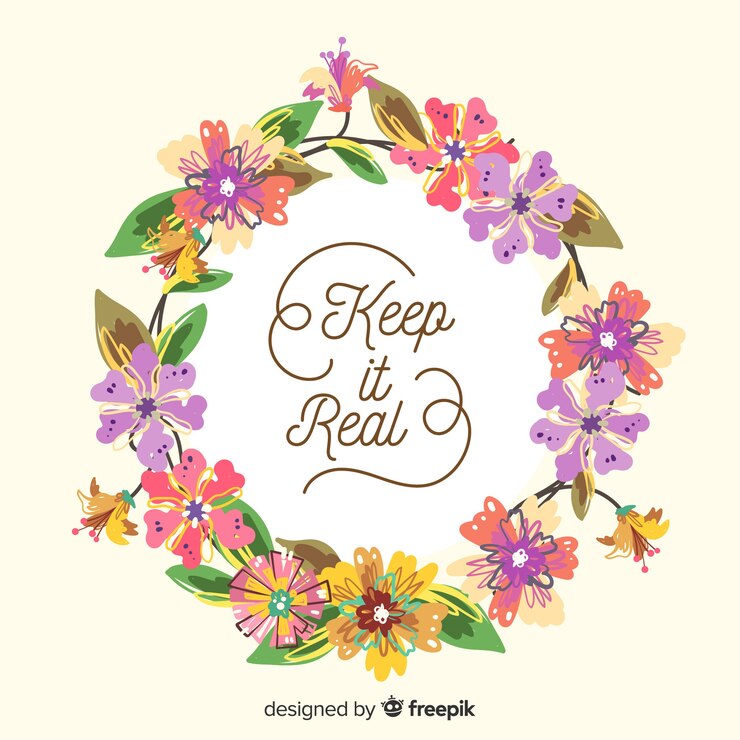 Vector gratuito fondo de naturaleza floral con cita