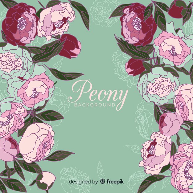 Fondo de naturaleza con hermosas flores peony
