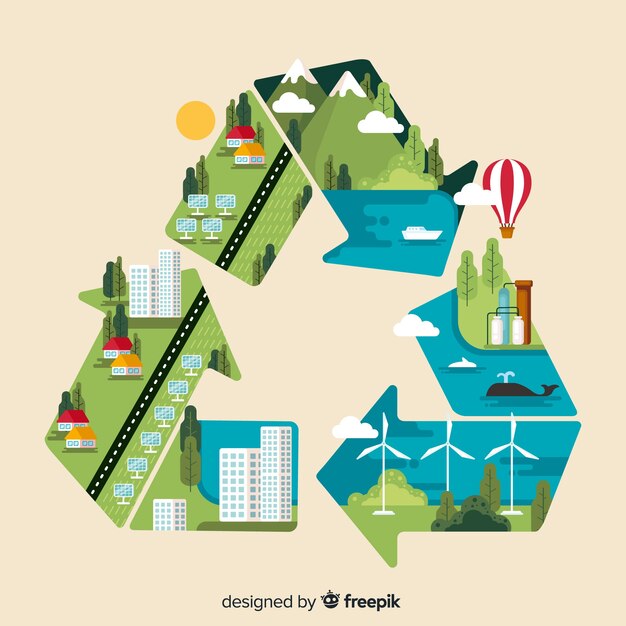 Fondo de naturaleza moderna con el concepto de ecología