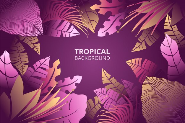 Vector gratuito fondo de naturaleza tropical dibujado a mano