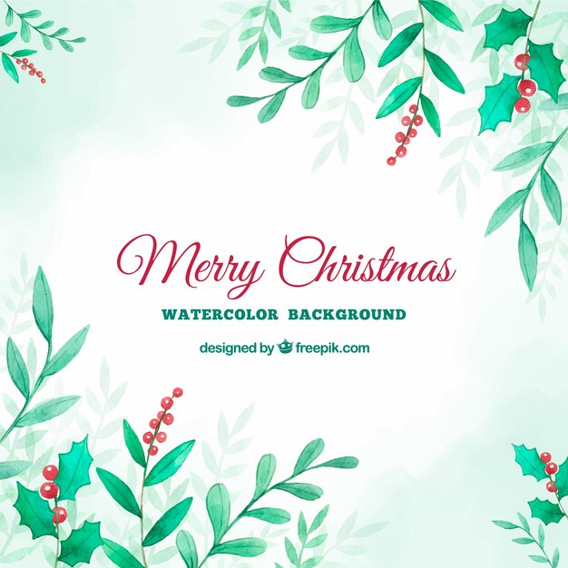 Fondo de navidad en acuarela verde