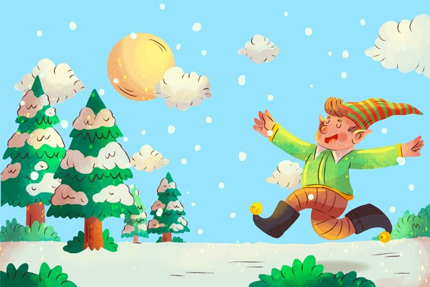 Fondo de navidad acuarela