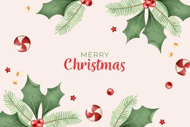 Fondo de Navidad en acuarela
