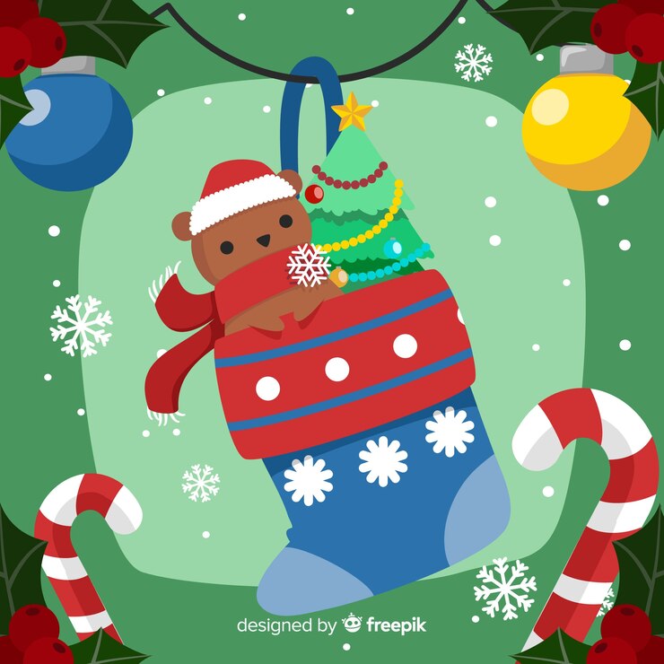 Vector gratuito fondo de navidad adorable con diseño plano