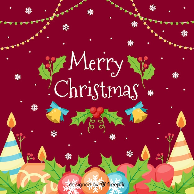 Fondo de navidad adorable con diseño plano