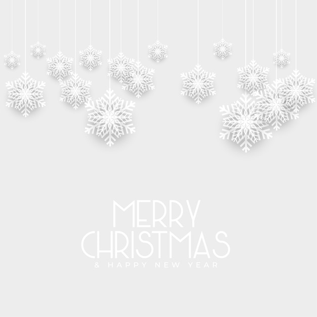 Vector gratuito fondo de navidad blanco con decoración de copos de nieve