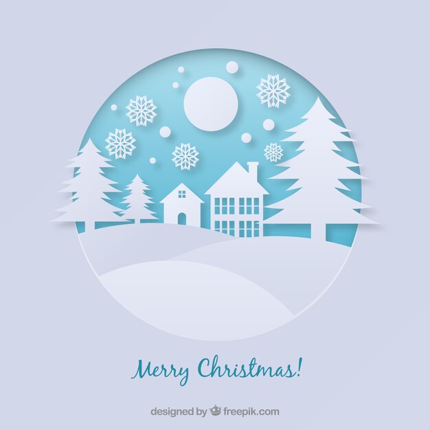 Fondo de navidad blanco en estilo de papel