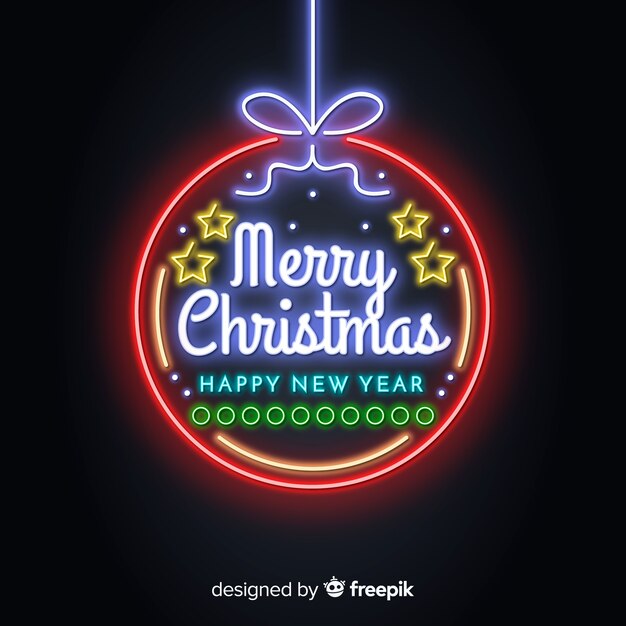 Fondo navidad bola neón