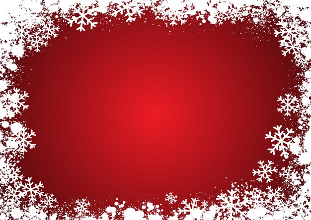 Fondo de Navidad con un borde de copo de nieve de estilo grunge