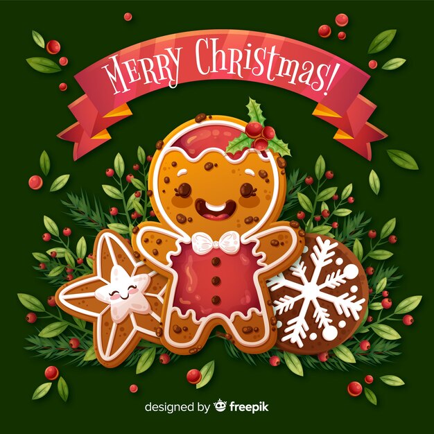 Fondo de Navidad con buen pan de jengibre