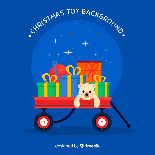 Fondo navidad carrito lleno de juguetes