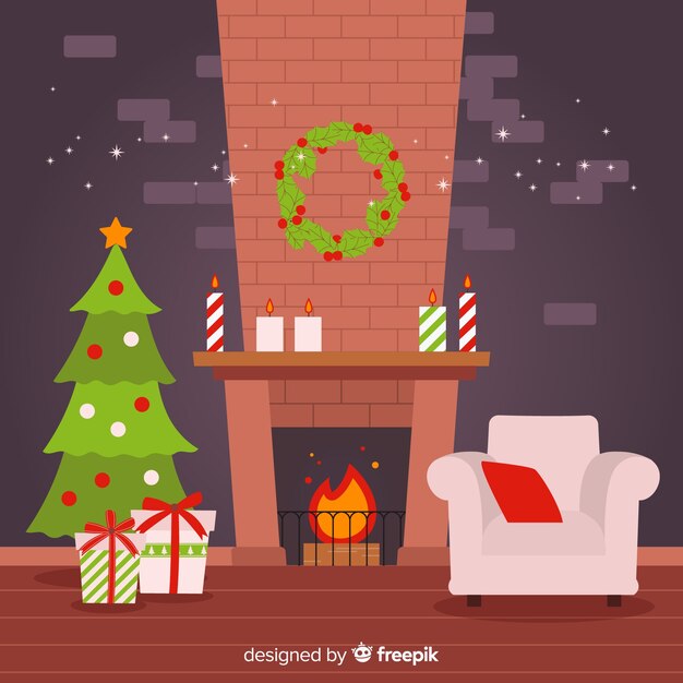Fondo navidad chimenea
