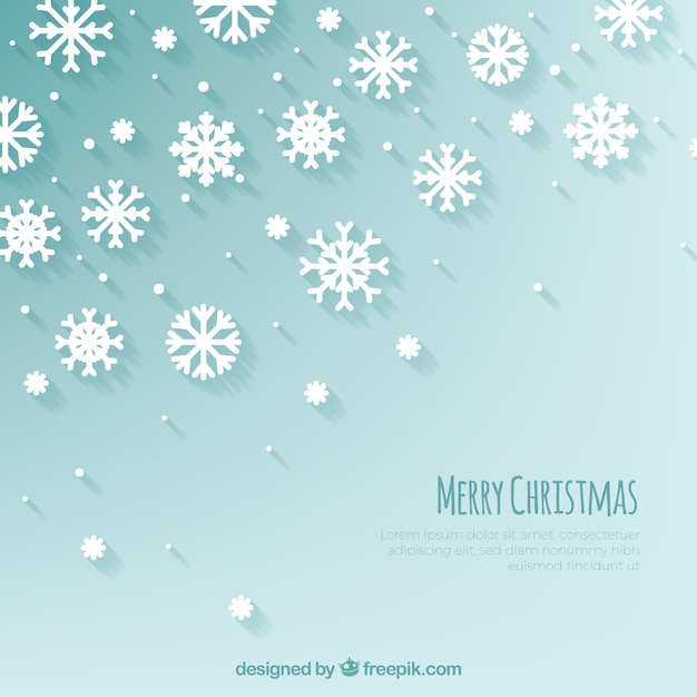 Vector gratuito fondo de navidad con copos de nieve adorables