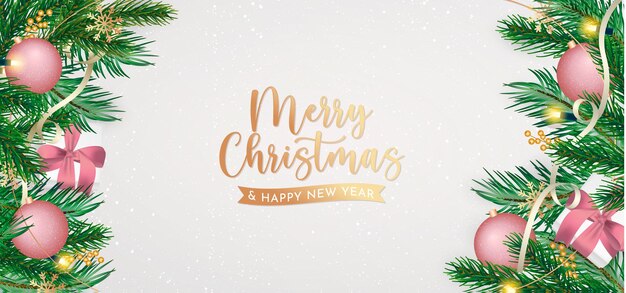 Fondo de Navidad con decoración realista