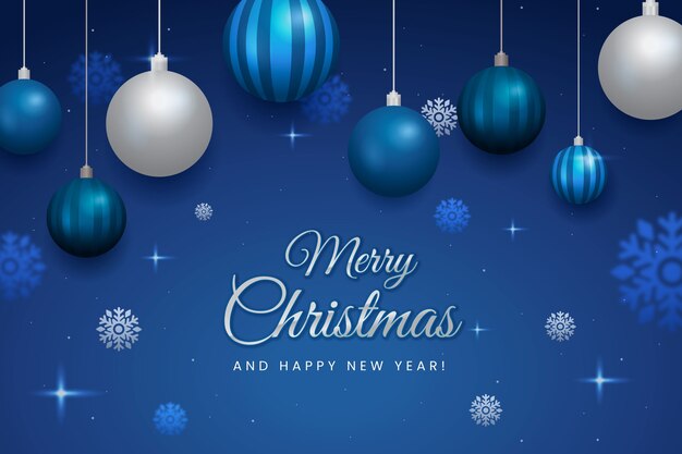 Fondo de navidad degradado azul y plateado