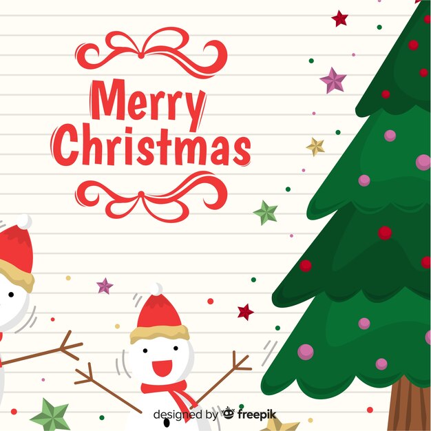 Fondo de navidad dibujado a mano 