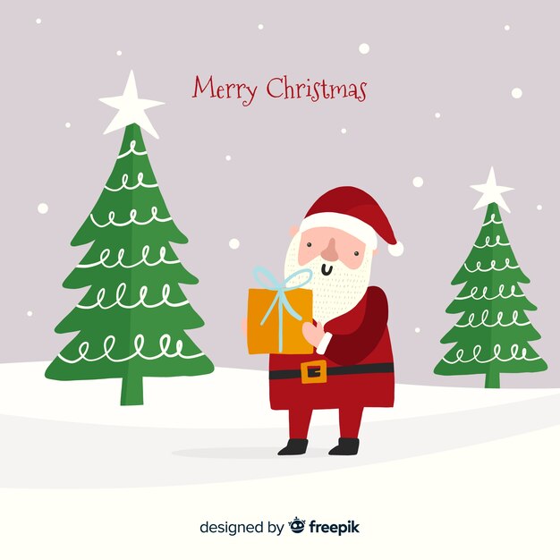 Fondo de navidad dibujado a mano 