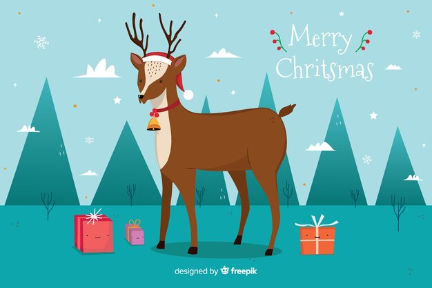 Fondo de navidad dibujado a mano