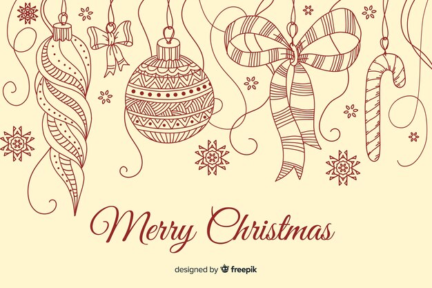Fondo de navidad dibujado a mano