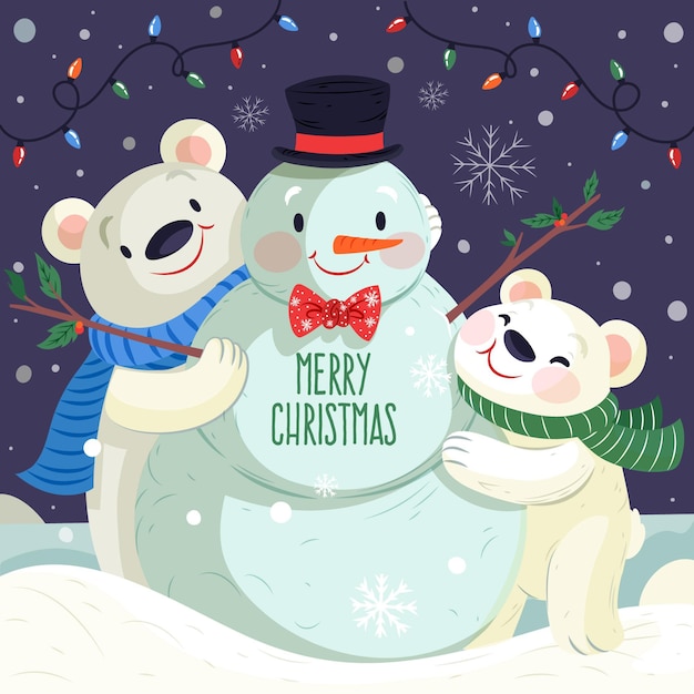 Fondo de navidad dibujado a mano