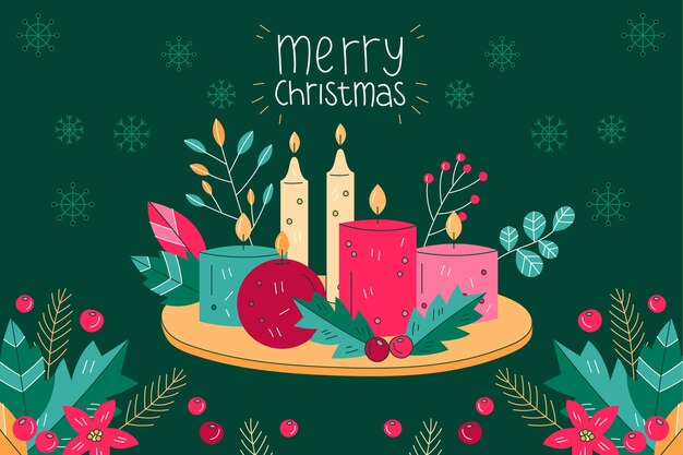 Fondo de navidad dibujado a mano