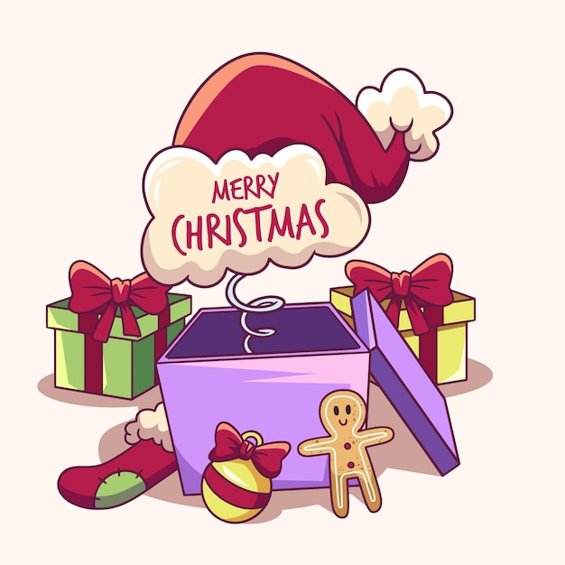 Fondo de navidad dibujado a mano