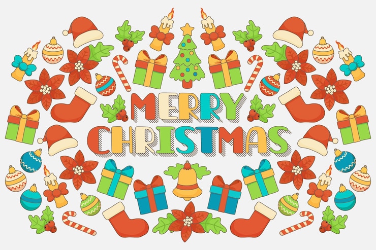 Vector gratuito fondo de navidad dibujado a mano