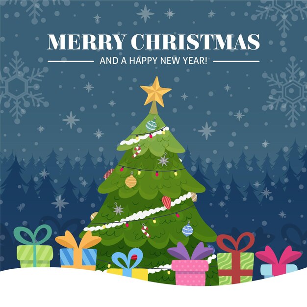 Fondo de navidad dibujado a mano