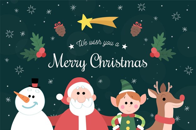 Fondo de navidad dibujado a mano