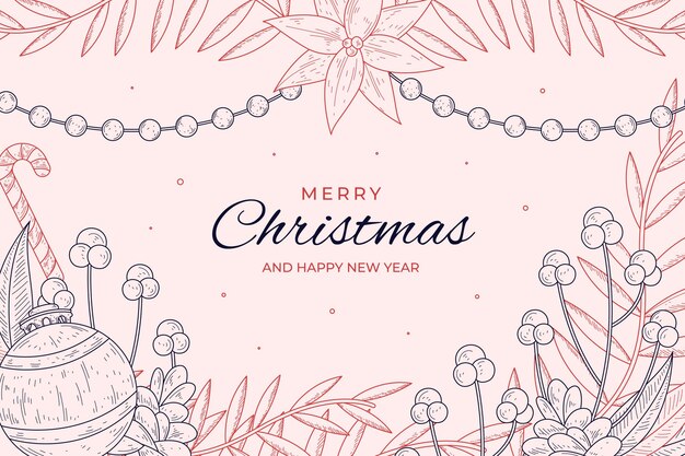 Fondo de navidad dibujado a mano