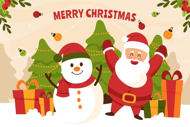 Fondo de navidad dibujado a mano