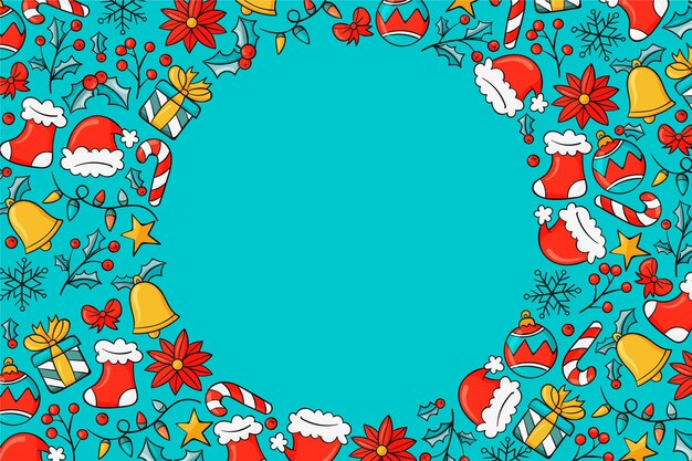 Fondo de navidad dibujado a mano