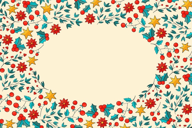 Fondo de navidad dibujado a mano