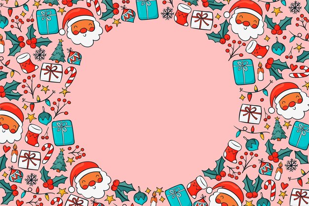 Fondo de navidad dibujado a mano
