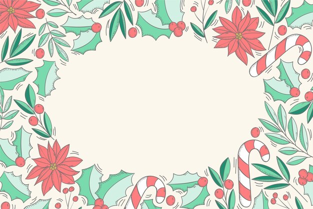 Fondo de navidad dibujado a mano