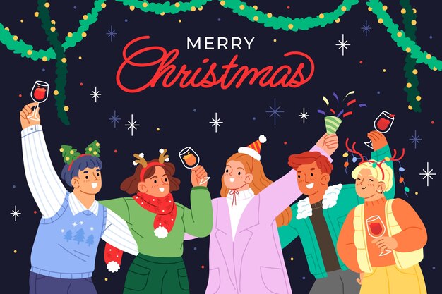 Fondo de navidad dibujado a mano