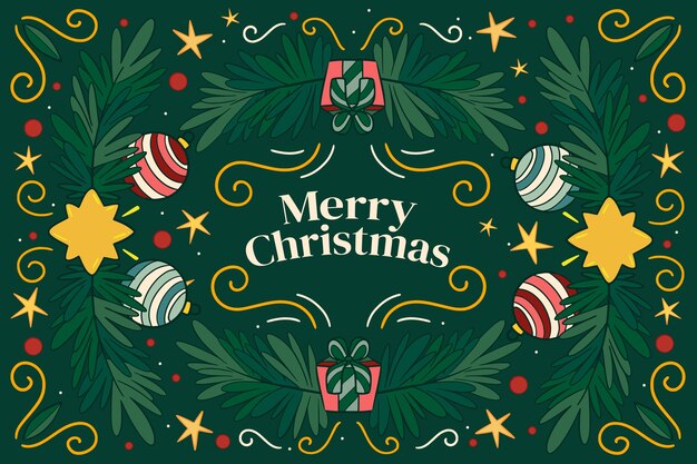 Fondo de Navidad dibujado a mano