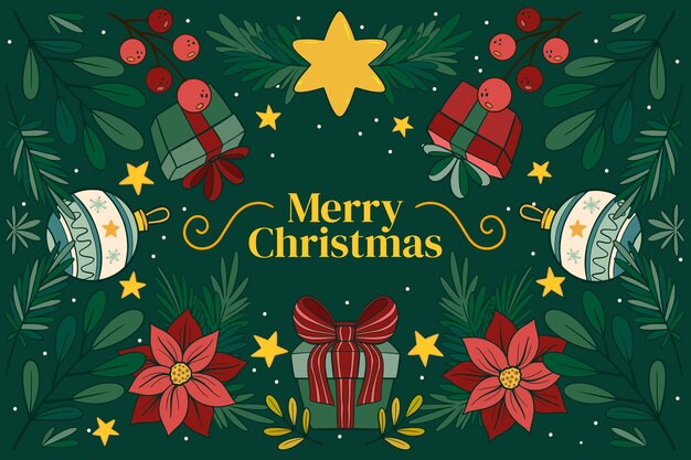 Fondo de Navidad dibujado a mano