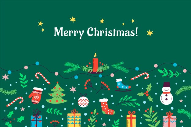 Fondo de navidad de diseño plano con regalos