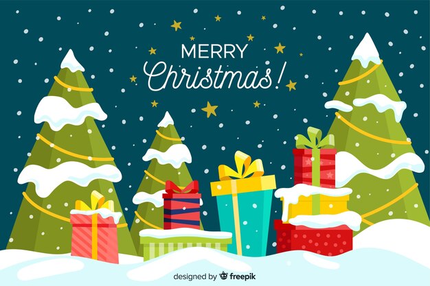 Fondo de Navidad en diseño plano