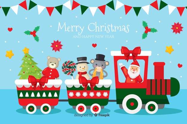 Fondo de Navidad en diseño plano