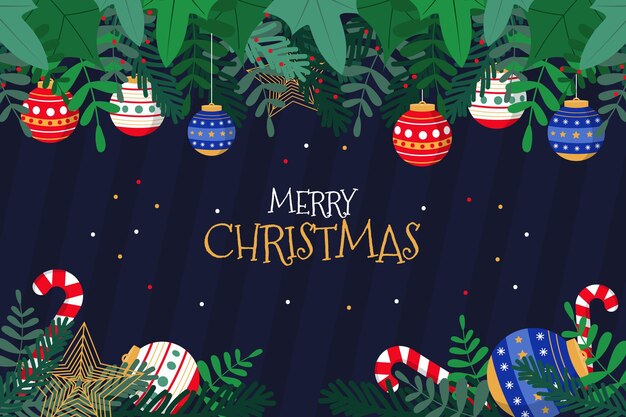 Fondo de navidad de diseño plano