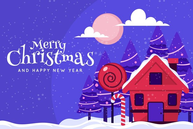 Fondo de navidad de diseño plano