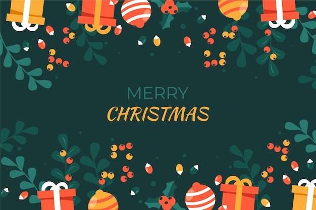 Fondo de navidad de diseño plano